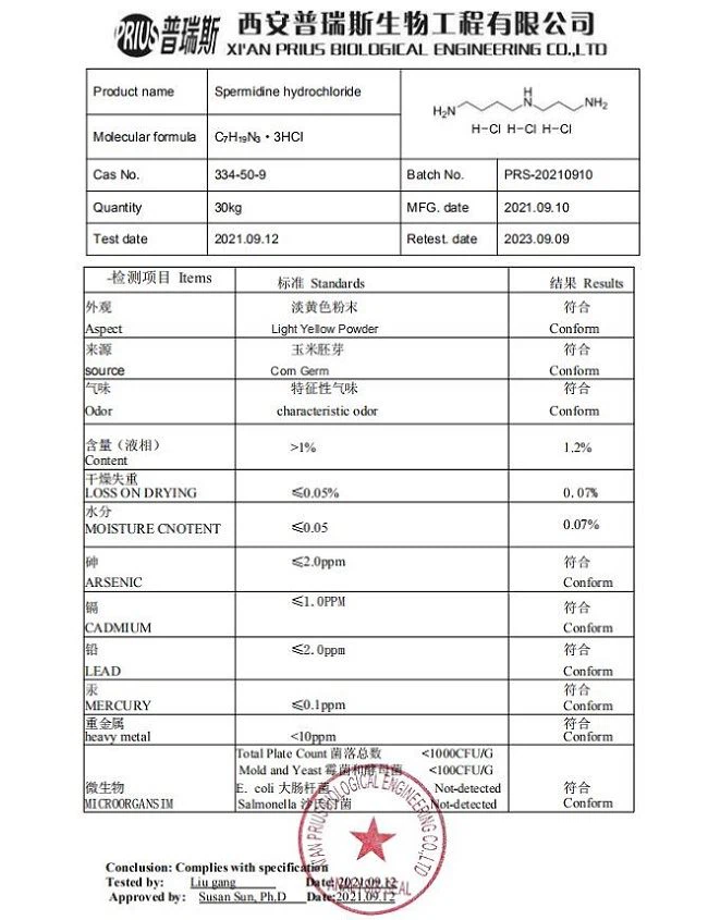 coa of Spermidine hydrochloride
